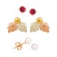 Birthstone /Genuine Pearl/Gold Jackets Trio Earrings - by Mt Rushmore